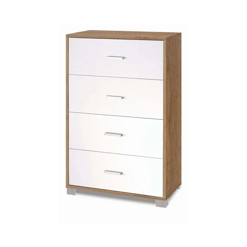 Cassettiera in kit 4 cassetti Sarmog 112x70x41 cm noce stelvio/bianco Actieprijs