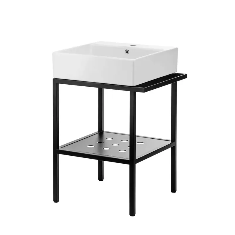 Uitverkoop Consolle bagno da terra Madruga Idrostile lavabo 56,5x40 cm nero