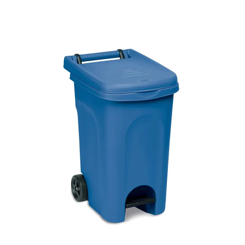 Weekendaanbieding Bidone spazzatura carrellato con pedale Urban Eco System 60 l blu capri