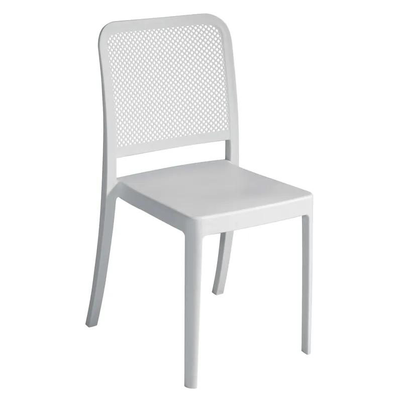 Must-Have Sedia da giardino traforata impilabile in polipropilene bianco