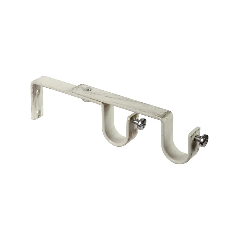 Premium Supporto bastone tenda doppio Ø 2 x L 15 cm avorio/oro