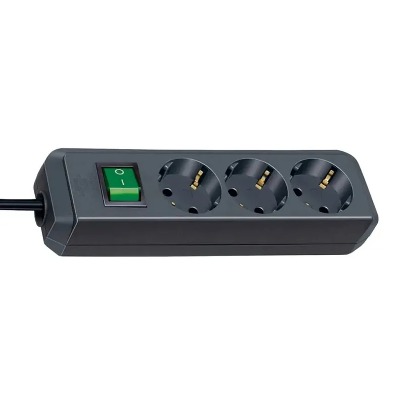 Snelle Levering Presa multipla Brennenstuhl Eco-Line con interruttore 3 prese 5 m Nero