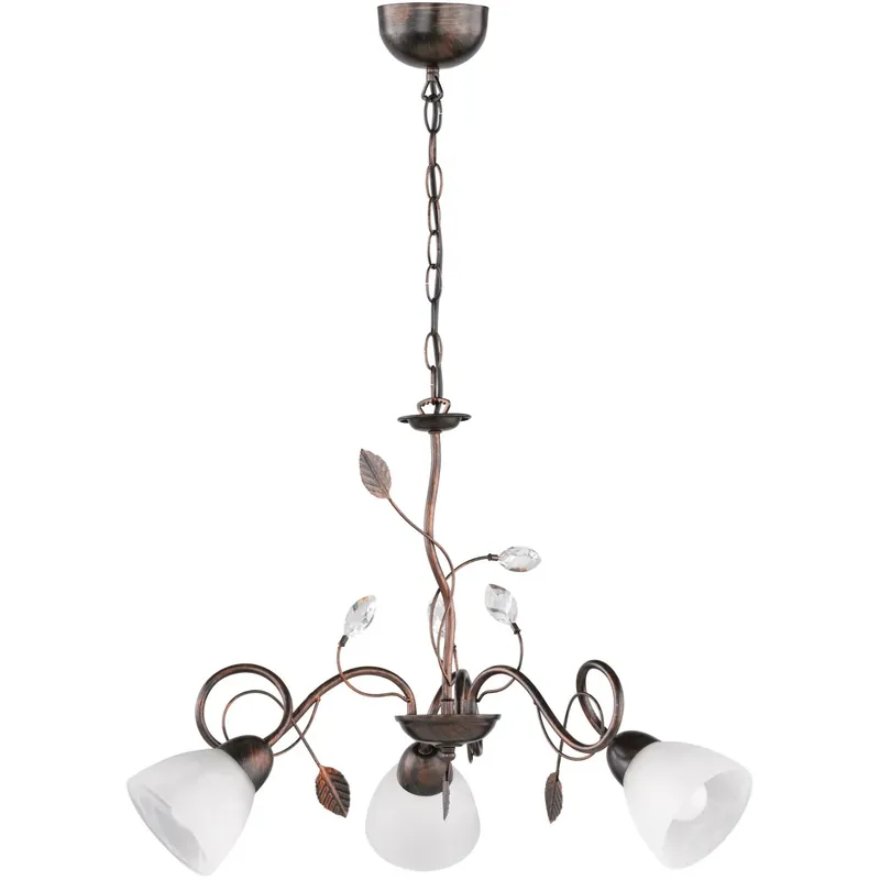 Actieprijs Lampadario a sospensione Trio Krone Traditio 3 luci ruggine antico Ø70x150 cm