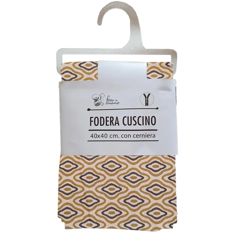 Voordeelprijs Fodera per cuscino fantasia losanga giallo/grigio 40x40 cm