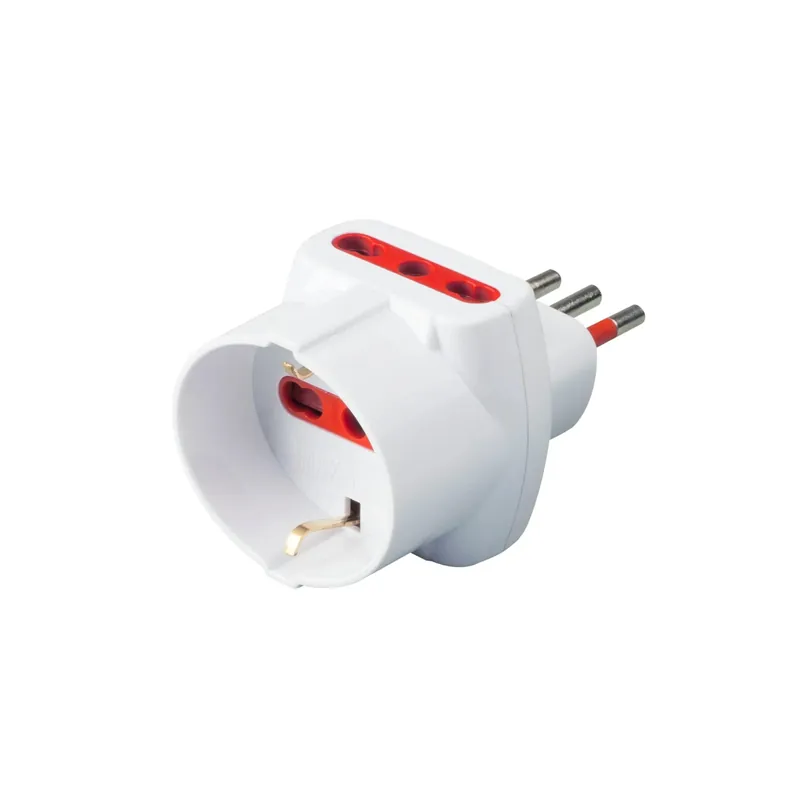 Adattatore triplo da 10A con prese 10/16A e una presa tedesca bianco Nu Kopen