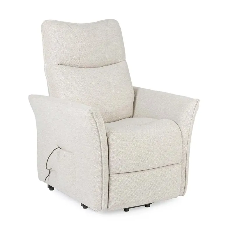Poltrona recliner con sistema alzapersona 77x95xh108 cm beige Beperkt Aanbod