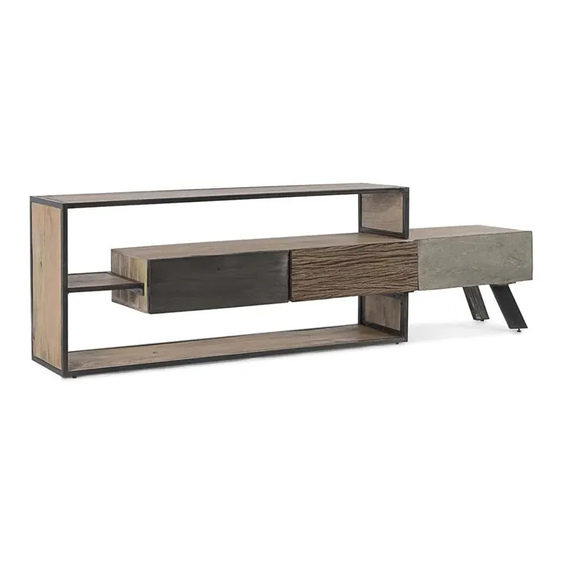 Mobile porta TV Manchester 195x38xh60 cm nero Laatste Versie