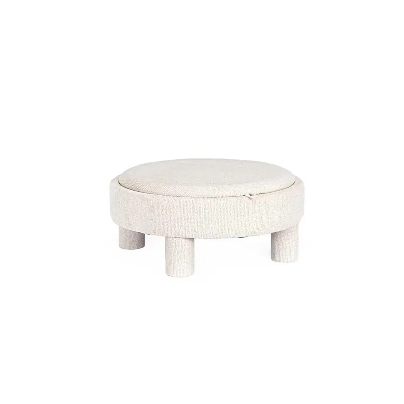 Tijdelijk Beschikbaar Pouf tondo Talya Ø80xh34 cm bianco