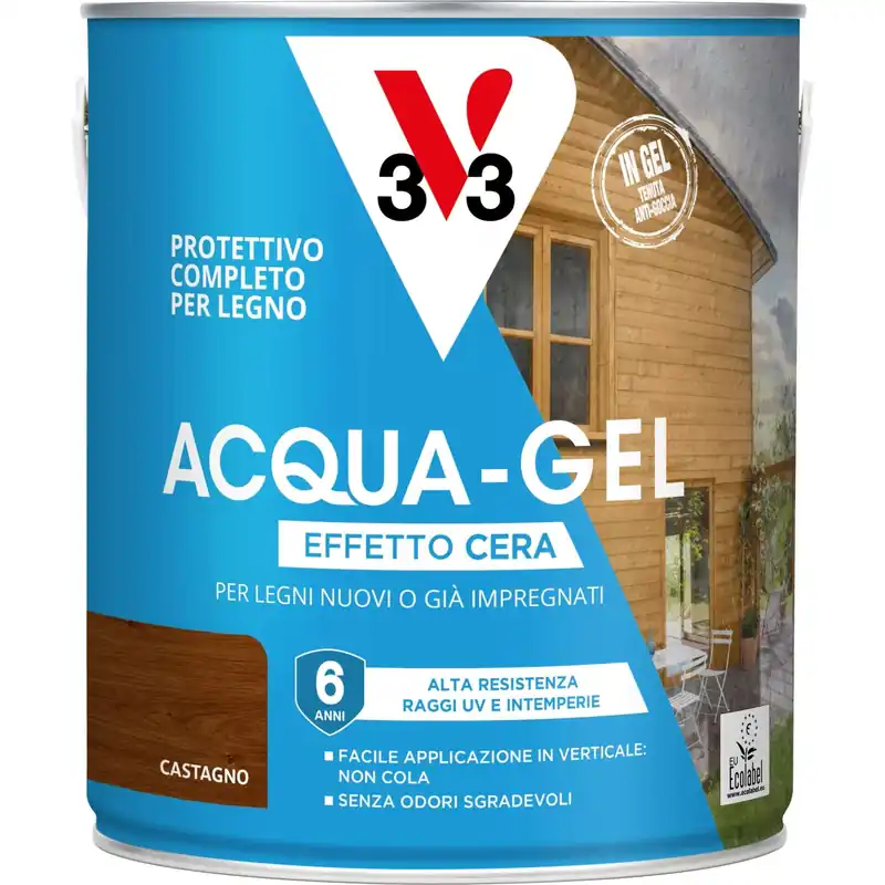 Smalto ad acqua gel protettivo per legno V33 castagno 2,5 l Alleen Vandaag