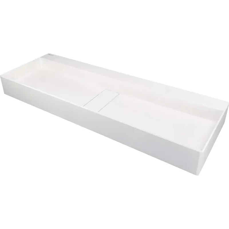 Lavabo appoggio rett Placetas Idrostile copripiletta 400x120 mm Alabastro Nieuw