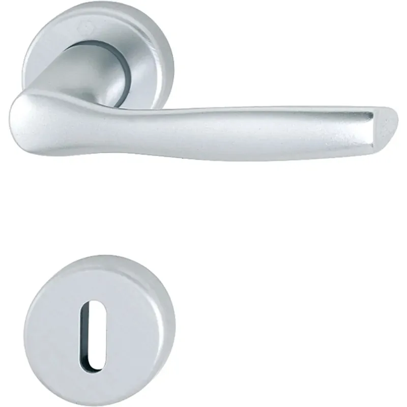 Maniglia Milano con rosetta Hoppe alluminio argentato Bestseller