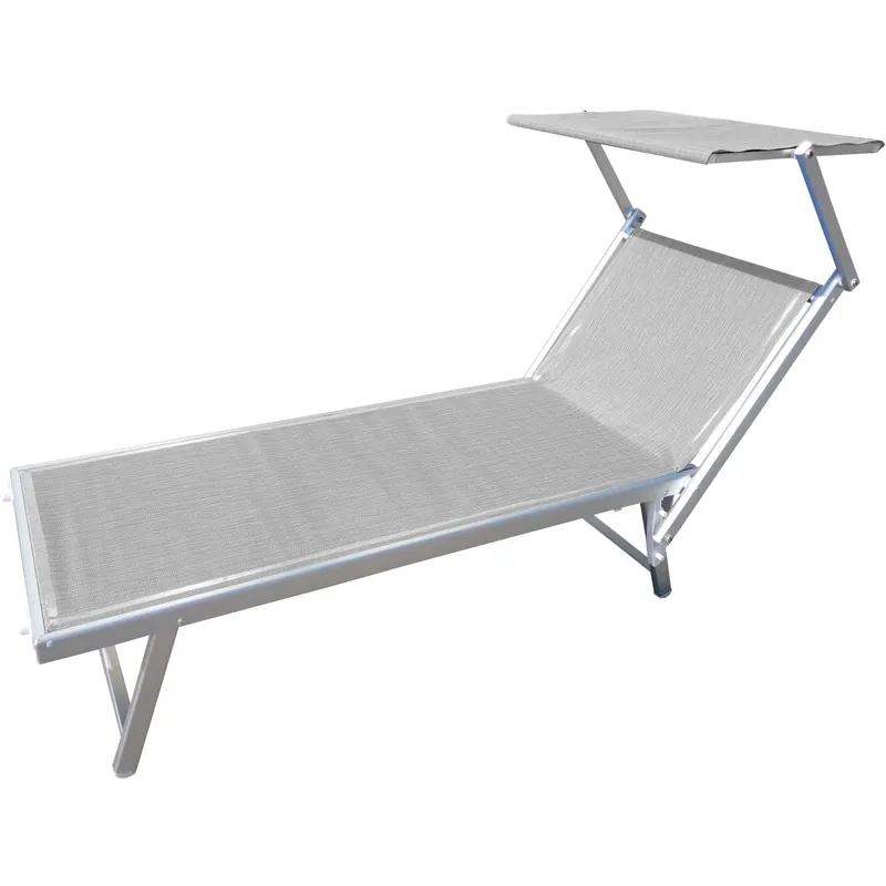 Lettino in alluminio e textilene 2x1 grigio Goedkoop