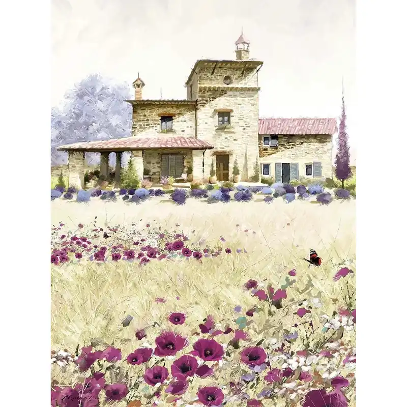 Canvas stampato immagine Tuscany House 60x80 cm Actieprijs