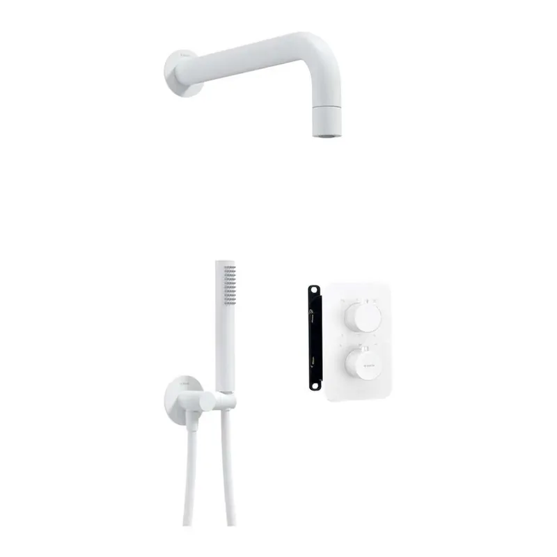 Set doccia termostatico incasso Idrostile Camarioca box 300x300 mm bianco Op = Op