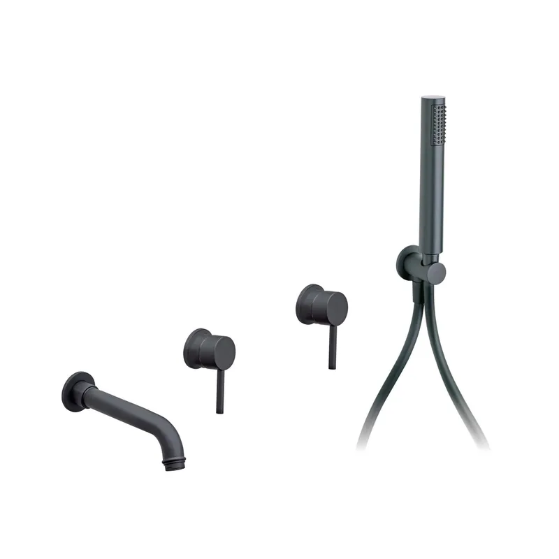Tijdelijk Beschikbaar Miscelatore vasca incasso a parete Nicole 50x19x5,5 cm nero opaco