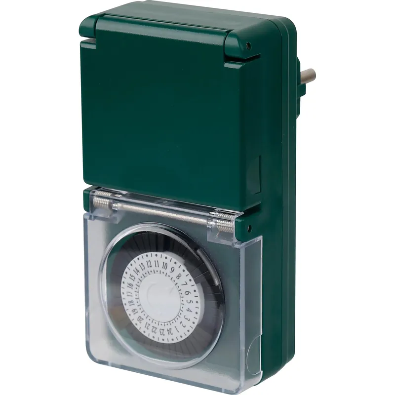 Timer giornaliero Meccanico 48 possibilità di commutazione Verde Betrouwbaar