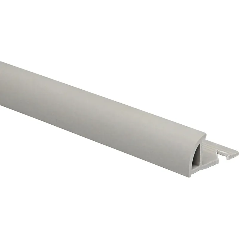 Uitverkoop Profilo terminale a quarto di tondo in PVC grigio chiaro opaco 10 mm x 1 m