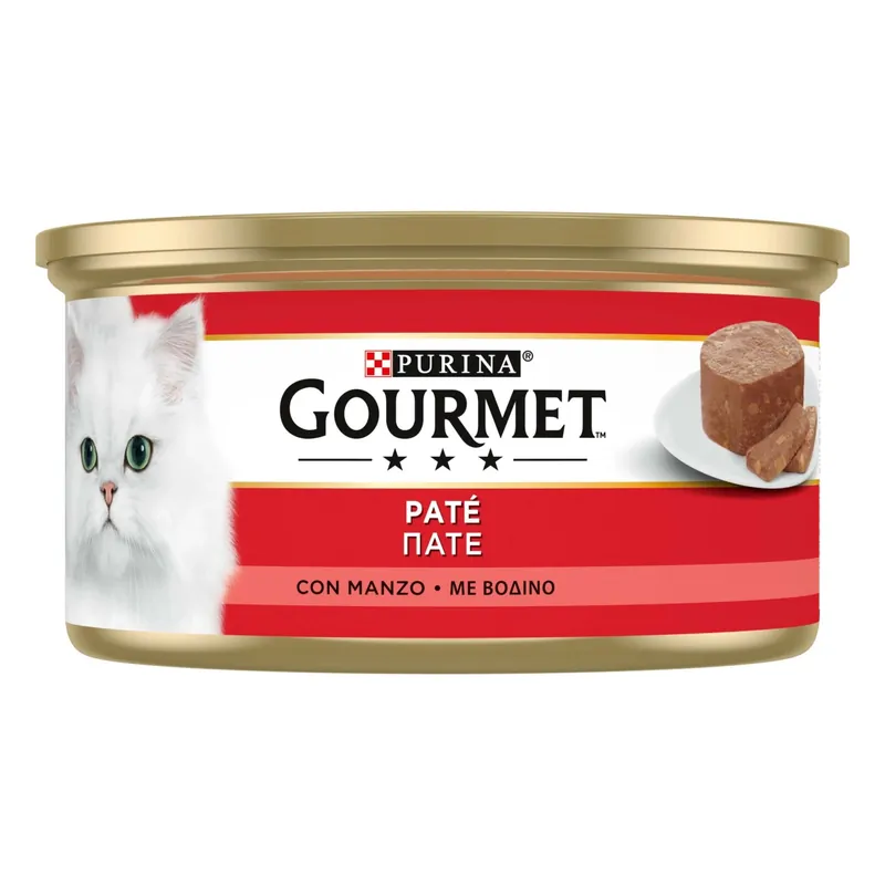 Cibo umido per gatti Purina Gourmet Rosso Paté con manzo lattina 195 g Favoriet