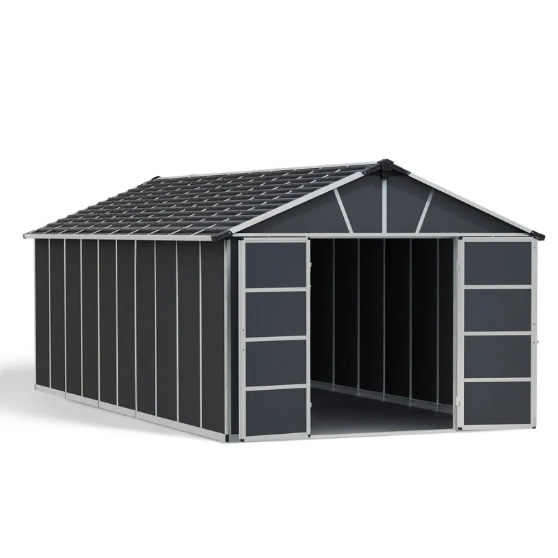 Casetta da giardino Palram in metallo Yukon sp. 10 mm antracite 21,3 m² Koop Online
