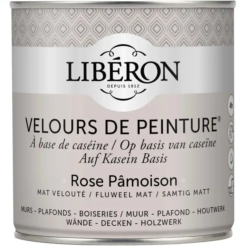 Bestseller Idropittura lavabile Velours de Peinture Liberon Rose Pamoison 0,5 L