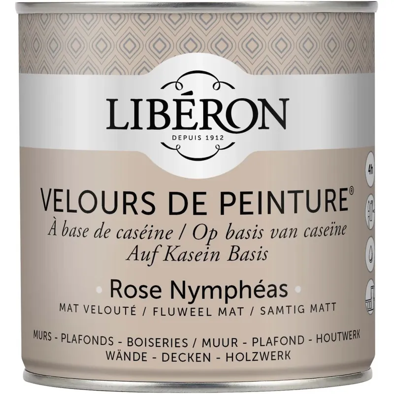 Gratis Retour Idropittura lavabile Velours de Peinture Liberon Rose Nympheas 0,5 L