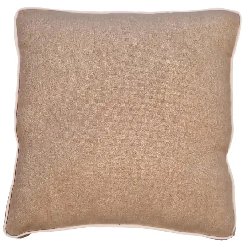 Shop Nu Cuscino con fascia e doppio piping beige 45x45 cm