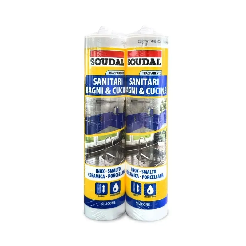 Favoriet Silicone Bipack per sanitari trasparente 2 pz