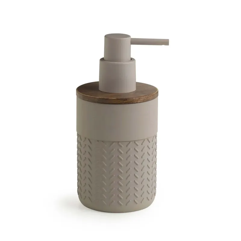Dosasapone bagno Thea Bamboom in resina 200 ml grigio/naturale scuro Speciale Aanbieding