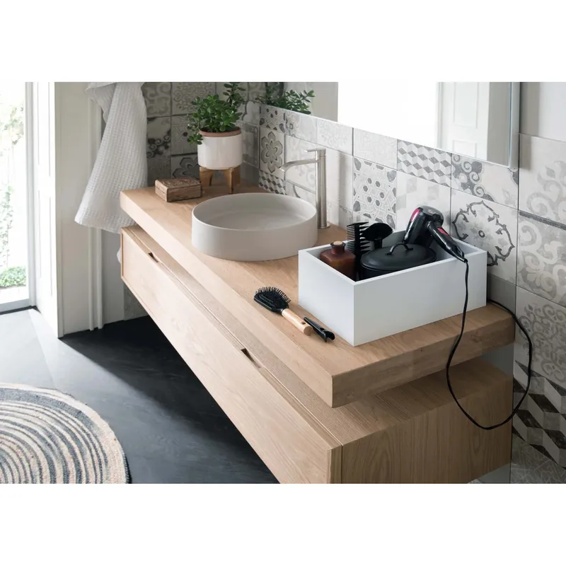 Mensola bagno cube Lennon Format truciolato bianco opaco Dagaanbieding