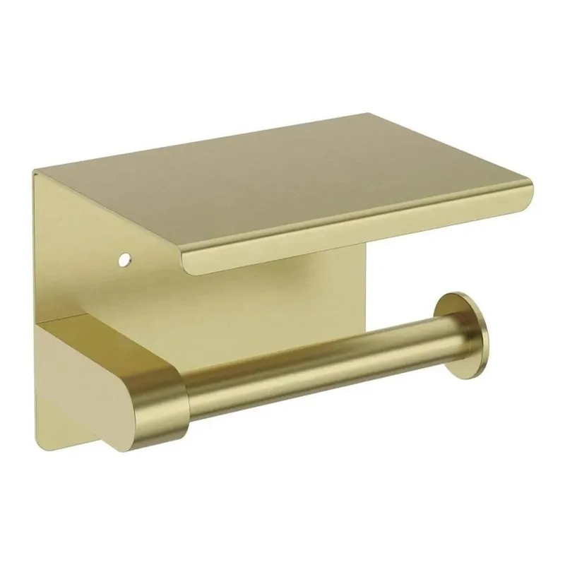 Direct Verzonden Portarotolo a parete con ripiano Idrostile 133x105 mm oro spazzolato