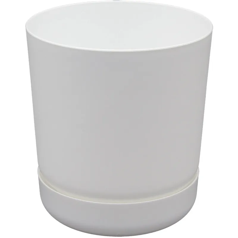 Vaso per piante Santina in palstica con sottovaso ø 17 cm bianco Direct Verzonden