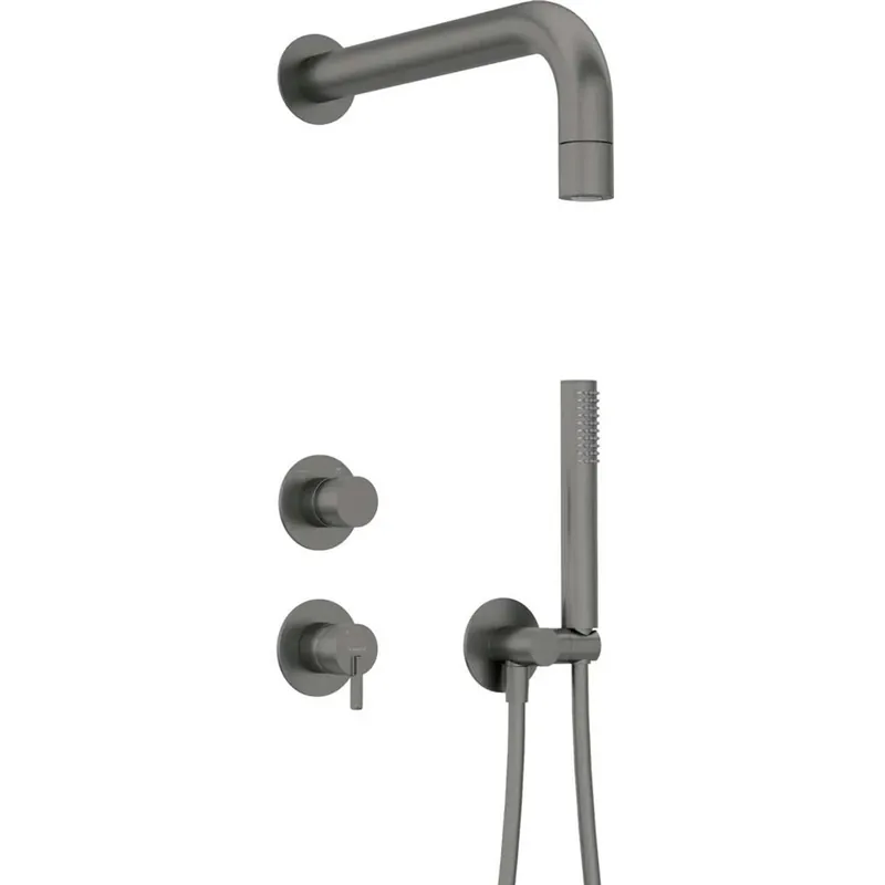 Set doccia incasso Idrostile Limonar con soffione 42 mm titanio Beste Prijs