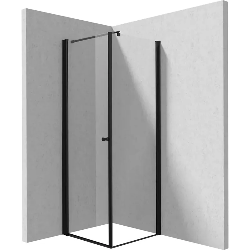 Cabina doccia quadrata Coliseo Idrostile vetro 8 mm 900x2000 mm nero Hete Deal