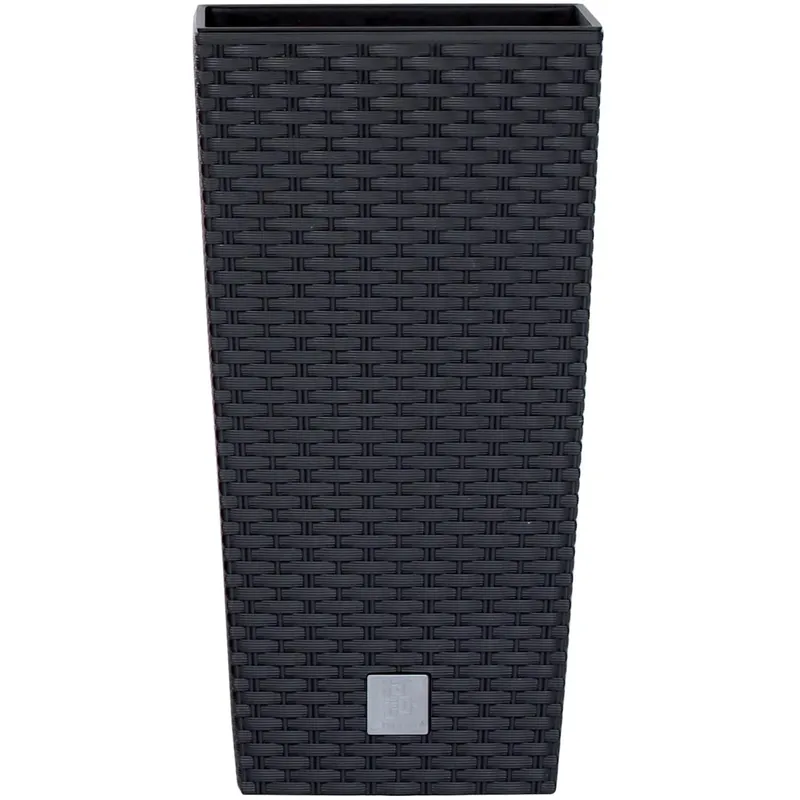 Direct Beschikbaar Portavaso Prosperplast effetto rattan 33x33x61 cm antracite
