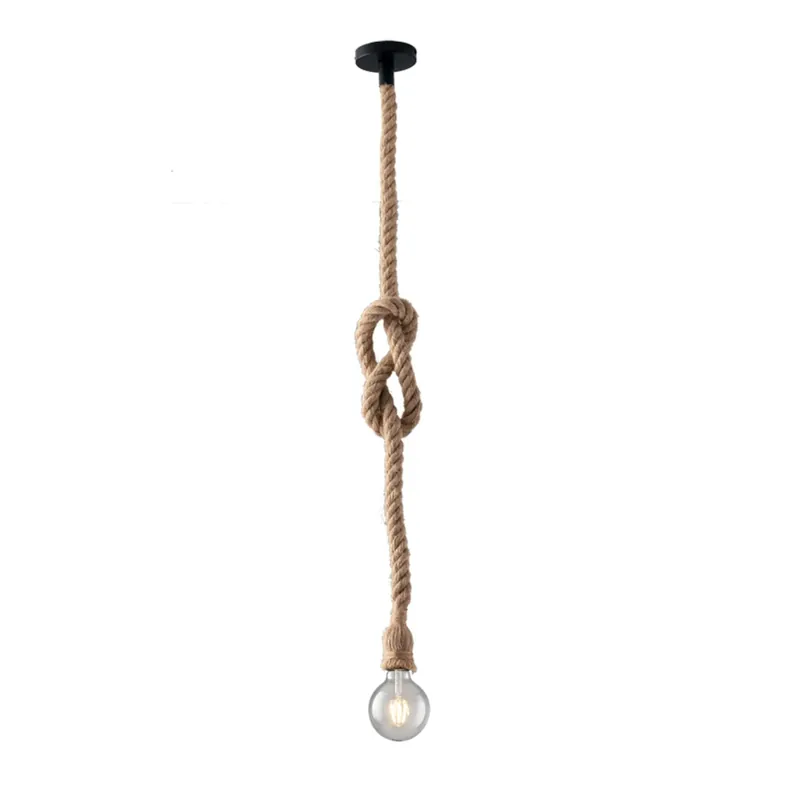 Lampadario a sospensione Rope in corda E27 metallo nero opaco Ø 10x150 cm Lage Kosten