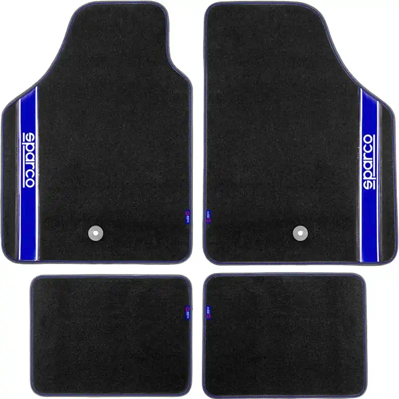 Tappeti auto Sparco in moquette nero e blu set 4 pz Lage Kosten