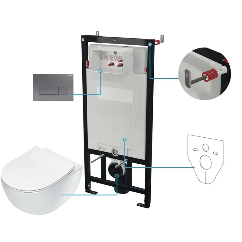 Favoriet Set WC murale Artemides 6 in 1 bianco titanio
