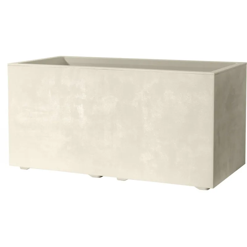 Fioriera da esterno Deroma Cubo Millennium in plastica bianco perla 79x39x39 cm Tijdelijk Beschikbaar