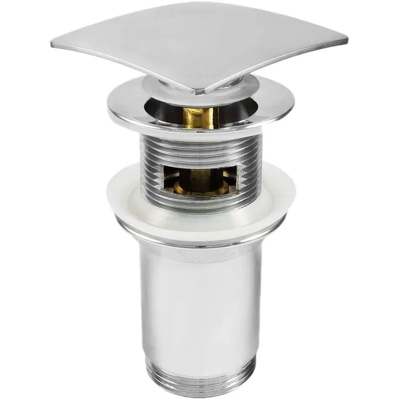 Piletta universale quadrata Click-Clack per lavabo e bidet metallo cromo Rechtstreeks Van De Fabrikant