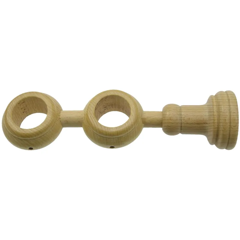 Supporto bastone tenda doppio Ø 3,5 x L 19,5-21,5 cm naturale Laatste Versie