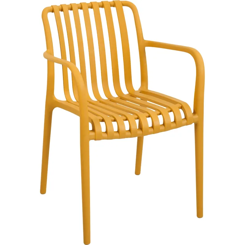 Sedia da giardino senza cuscino Merrydale in plastica giallo Snelle Levering
