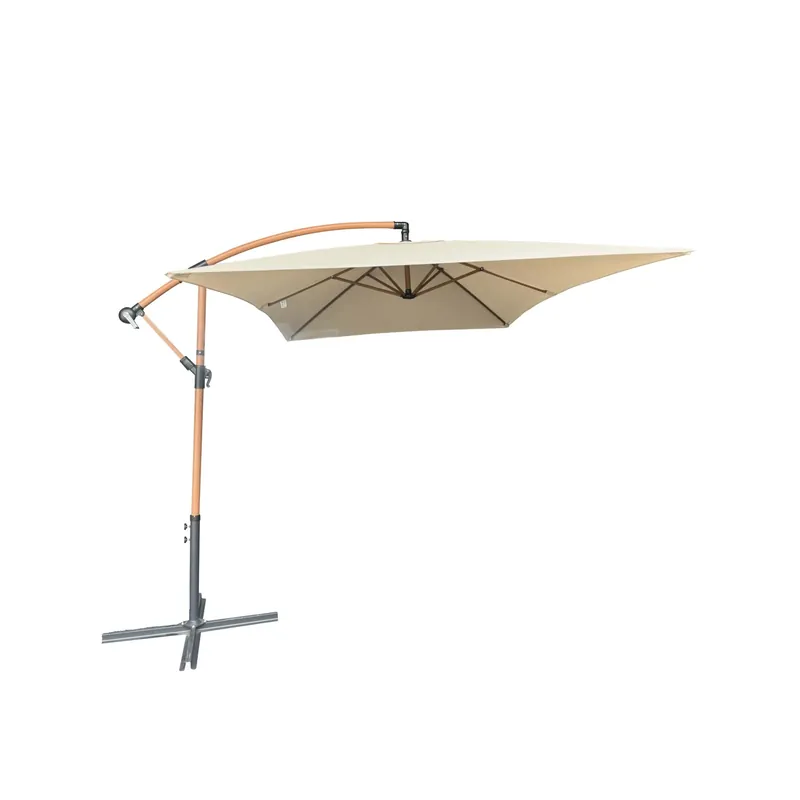 Ombrellone da giardino a palo decentrato girevole 300x200 cm beige Beperkt Aanbod