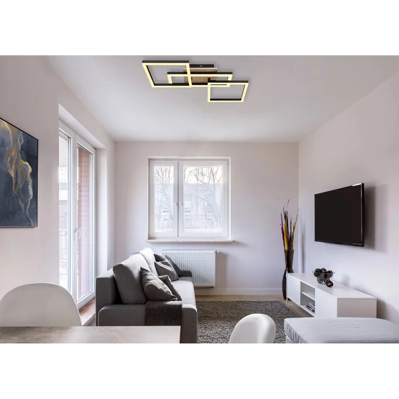 Betrouwbaar Plafoniera LED Bossy 1450 lm bianco caldo 70x31x12 cm nero opaco