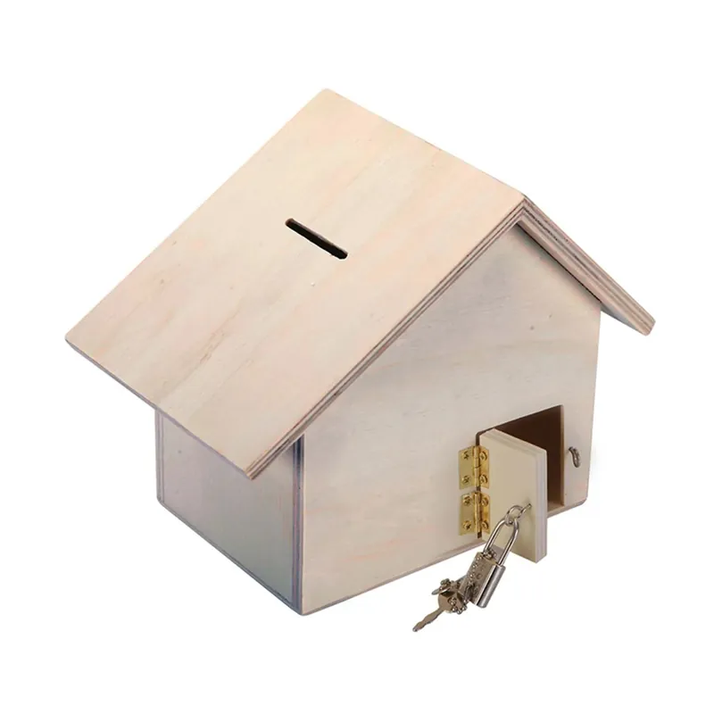 Seizoensaanbieding Salvadanio in legno baita 18x11x14 cm