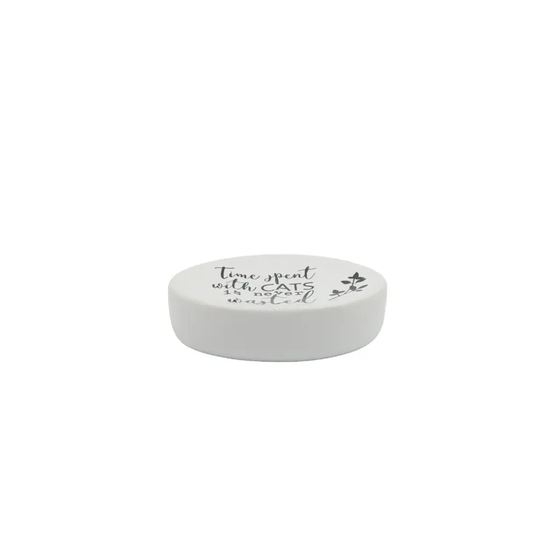 Portasapone bagno da appoggio Cats in ceramica bianco Speciale Aanbieding