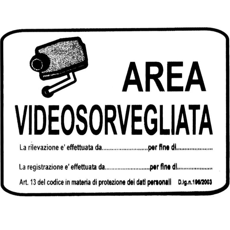EcoTarga di informazione "Area videosorvegliata" 20 x 30 cm Voordeelprijs