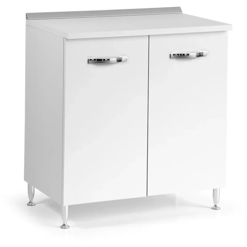Base cucina 2 ante 80 cm bianco frassinato Populair