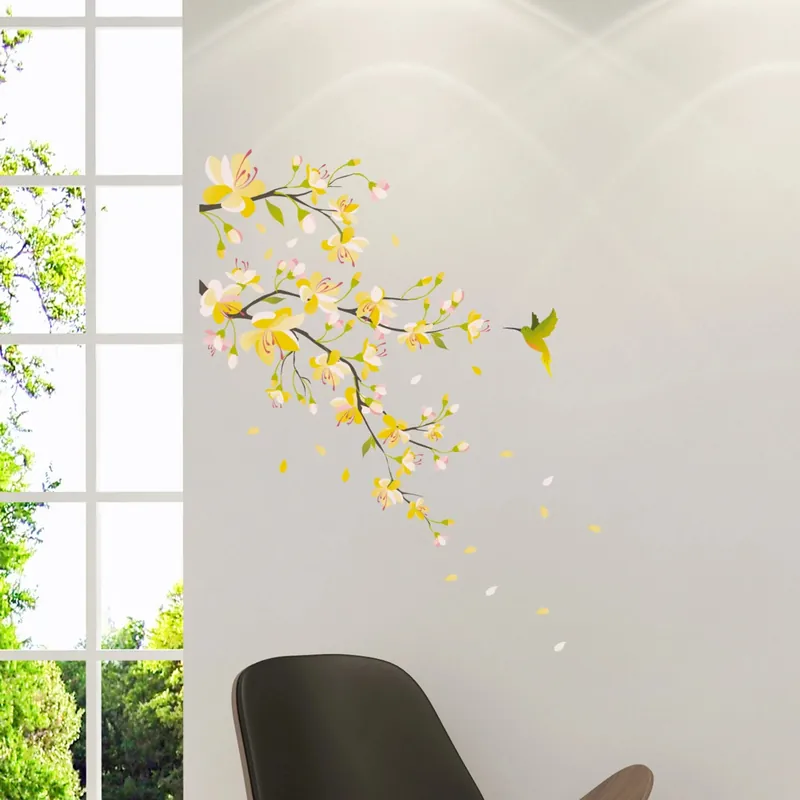 Aanbieding Adesivo decorativo per parete Yellow Branch 2 fogli 31x31 cm