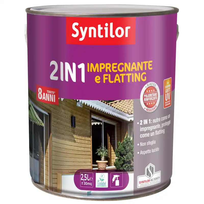 Seizoensaanbieding Impregnante per legno e flatting ad acqua effetto lucido rovere grigio 2,5 l