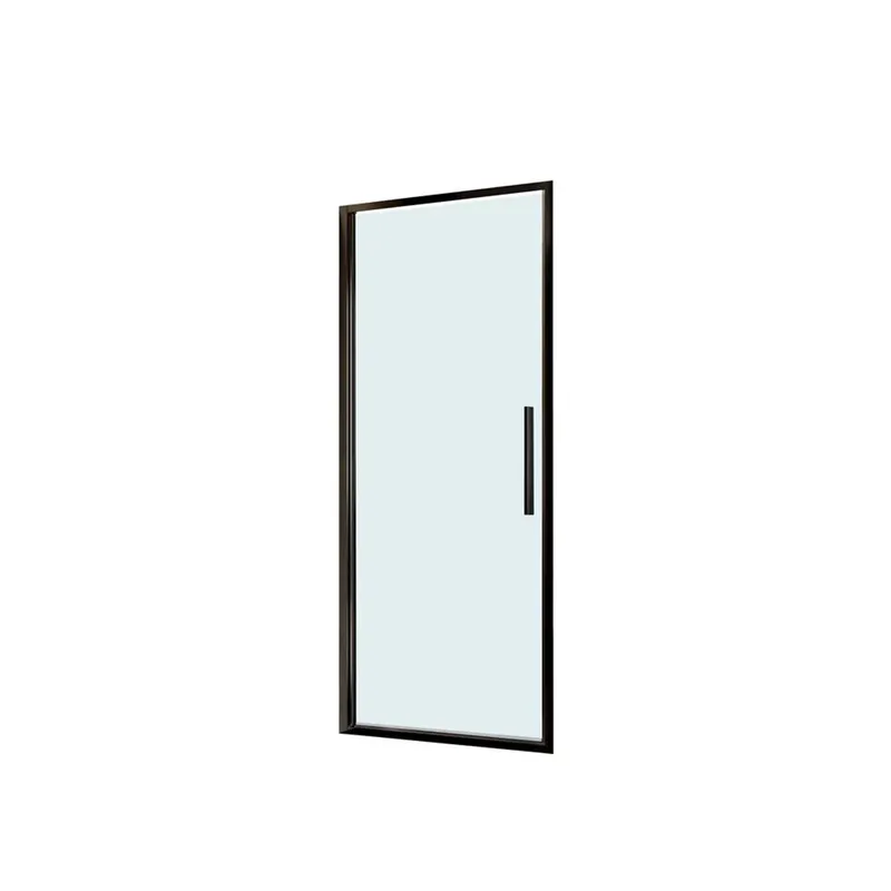 Porta a battente doccia estensione cm 87-91 nero trasparente Direct Beschikbaar